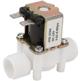 Resim Su Sebili Yalo Beyaz Altın İçin G1/2 İnç Dc12v Normalde Kapalı Plastik Elektrikli Solenoid Valf 
