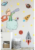 Resim MSticker Küçük Prens Uzay Macerası Çocuk Bebek Odası Duvar Sticker Seti 
