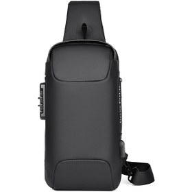 Resim Ranyeek Erkekler İçin Çok Fonksiyonlu Usb Şarjlı Çanta - Su Geçirmez, Hırsızlığa Karşı Korumalı Göğüs Çantası Siyah 