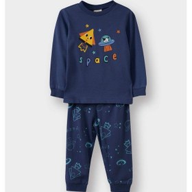 Resim Defacto Erkek Bebek Pijama Takımı Uzay Baskılı Uzun Kollu Penye Üst Uzun Alt G4401a525wnnv95 Lacivert-nv95 