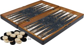 Resim Mermer Desenli Küçük Tavla 