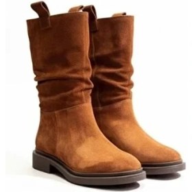 Resim Ne&Ve Shoes Süet Hakiki Deri Körüklü Rahat Kadın Günlük Çizme 