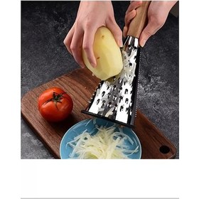 Resim Çelik Lüks Paslanmaz Çelik Konik Rende Bambu Saplı Royaleks-rnd03 Asorti 