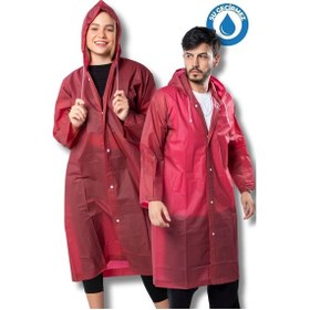 Resim Kadın Erkek Yağmurluk Kapüşonlu Çıtçıtlı Eva Bordo Yağmurluk Bymmrc881r07 Bordo 