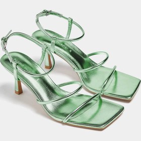 Resim Pull & Bear Kadın Metalik topuklu sandalet 