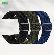 Resim Gaojunshop01 3'lü Esnek Solo Loop İwatch Ultra 2 10/9/8/7/6/5/4/3/2/1 Se Uyumlu Nylon Örgü Kayış Koyu Siyah Ordu Yeşili Gece Mavisi 