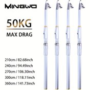 Resim MINGWO 50KG MAX DRAG Karbon Fiber Balıkçılık Çubukları - 4 Hafif Eylem Trolling Çubukları, 4-5/6-7/8-9/10-11/12-13 Ayak Uzunlukları, Ergonomik Kolu ve Altın Detaylar ile Tuzlu Su / Tatlı Su, Sevgililer Bayramı Anneler Günü Hediyeleri, Tuzlu Su Balıkçılık Ekipmanları, Şık Tasarım, Dayanıklı Yapı 