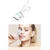 Resim Ozcmax Silikon Uçlu Elektrikli Kirpik Kıvırıcı 2 Sıcaklık Modlu USB Şarjlı Kolay Rimel Kirpik Bigudisi 