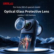 Resim Insta360 X5 Kamera Lens Koruyucu - 10H Sertlikte Tam Kaplama Temperli Cam Ekran Koruyucu, Çizilme ve Darbeye Dayanıklı, HD Netlik ile Insta360 X5 Aksiyon Kamerası için (Siyah) 