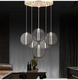 Resim Dustin 6'lı Yuvarlak 3 Renk 80 Watt Gold Kristal Ledli Modern Oturma Odası Salon Sarkıt Avize Diğer 