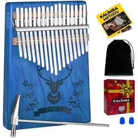 Resim Midex KLX-454G Hakiki Ağaç Geyik Desenli Kalimba 17 Tuşlu 