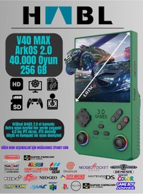 Resim habl Retro Arcade V40 Max Arkos 2.0 +40.000 Oyunlu El Konsolu 256 GB 