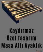 Resim Ankaflex Masa Altı Ayaklık Ahşap Ayak Yükseltici Ayak Standı Masa Doğal Ahşap Ayaklık Masif Ahşap Ayaklık 