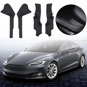 Resim For Tesla MY2025 Premium Nappa Suni Deri Tam Kapsama Ön ve Arka Kapı Basamak Koruyucu Seti - 4 adet, Yumuşak, Dayanıklı, Kaymaz, for Tesla Model Y için Özel Uygunluk, for Tesla Aksesuarları için 