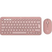 Resim LOGITECH Pebble 2 Combo, Rose, 920-012247, Bluetooth, Türkçe, Q, Multimedya, Mini Klavye Mouse Set 