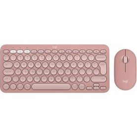 Resim LOGITECH Pebble 2 Combo, Rose, 920-012247, Bluetooth, Türkçe, Q, Multimedya, Mini Klavye Mouse Set 