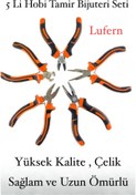 Resim Genel Markalar Mini Takı Bijuteri Seti Dayanıklı Kesme Kıvırma Pense Yan Keski Karga Burun Hobi Alet Takımı 5'li 