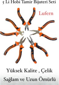 Resim Genel Markalar Mini Takı Bijuteri Seti Dayanıklı Kesme Kıvırma Pense Yan Keski Karga Burun Hobi Alet Takımı 5'li 
