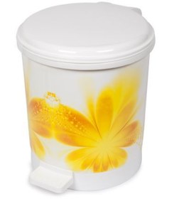 Resim Bora Plastik 6 Litre Mono Tone Pedallı Çöp Kovası Çiçek Desenli No:1 - Bo197 