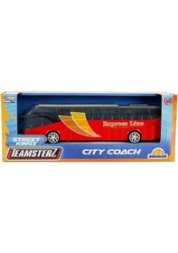 Resim Teamsterz Street Kings Die Cast Şehir Otobüsü 18,5 Cm Metal Model Oyuncak Araç Kırmızı 