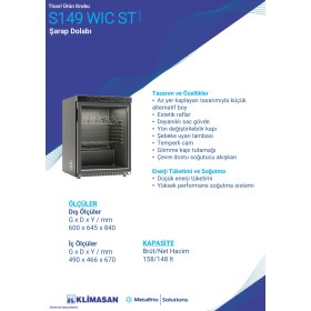 Resim Şenocak S-149 Wıc St Şarap Soğutucu Dolabı 158 Litre Kapasiteyle Temperli Camlı Tasarım 