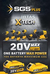 Resim Genel Markalar SGS5498 - 20 Volt 4 Amper Yedek Akü Batarya (SGS Plus 4 Amper Akülü Aletlere Uyumludur) 