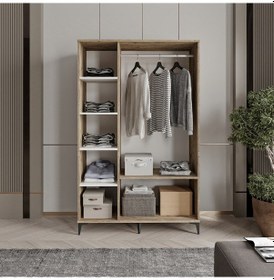 Resim Kare 3 Kapaklı Gardrop Tamamı Mdf Atlas Çam Beyaz 