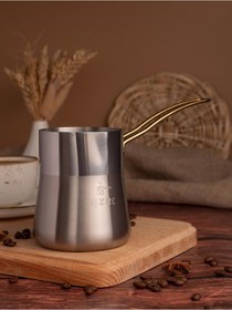 Resim Gzro 430 Kalite 600 Ml Konik Çelik Cezve Sütlük 