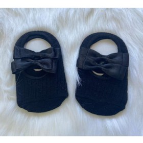 Resim ŞAPKAKİDS Kız Bebek Siyah Babet Çorap 