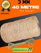 Resim GÖKDAĞ GROUP 3 MM 40 Metre Jüt Halat Dekoratif Hasır İp 