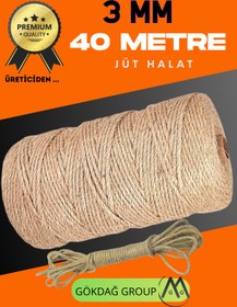 Resim GÖKDAĞ GROUP 3 MM 40 Metre Jüt Halat Dekoratif Hasır İp 