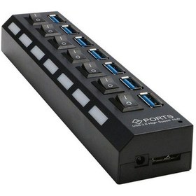 Resim Triline 7 Port Adaptörlü Usb Usb 3.0 On Off Tuşlu Hub Çoklayıcı 