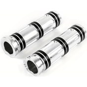 Resim Xuweiwei Chrome 2 Adet Motorcycle 1 Inç 25mm Handlebar Cnc Tutacak Grips Harley Dyna Softail Sportster Xl 883 1200 Touring Vrsc 