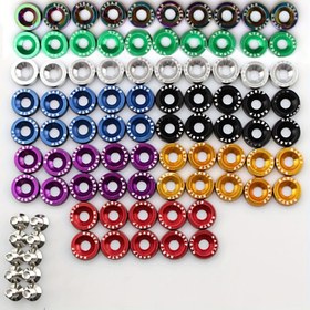 Resim 40 adet M6 X 20mm Mat Alüminyum Alaşımlı Fender Yıkama, Araba Özelleştirme ve Dekorasyon için Renkli Cıvatalar, Lisans Plakaları ve Stil için Uygun, DIY Otomotiv Aksesuarları. 
