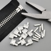 Resim Giysi ceketleri için açık uçlu 20 set 5# altın, gümüş ve bronz metal fermuar çekiciler, DIY tamir ve değiştirme için yüksek kaliteli dayanıklı pürüzsüz fermuarlar 