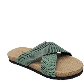 Resim Cassy Epy06 Anatomik Örgülü Fashıon Kadın Terlik Yeşil 