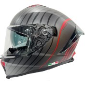 Resim Sway Sw 865 Space Black Red Güneş Vizörlü Full Face Kask 