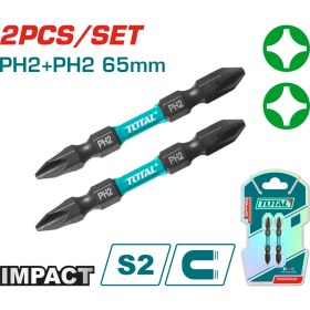 Resim Darbeli 65MM 2 Li Çift Taraflı Ph2 Bits Uç 