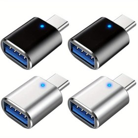Resim 1/ 2/ 4 adet YENİ USB 3.0 OTG Adaptörü, Type-c'den USB 3.0 OTG Adaptör Mini Taşınabilir Alüminyum Alaşım Tip-C Erkekten USB 3.0 Dişi Dönüştürücü Android Telefon USB Disk Araba U Disk Okuyucu için 