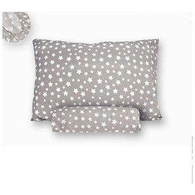 Resim Lastikli Çarşaf Ve Yastık Kılıfı Yıldız Desenli Gri 180x200 