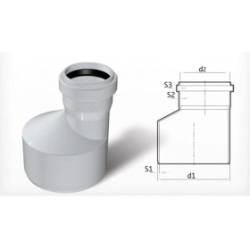 Resim Fırat Dublex Pvc Atık Su Borusu Pimaş Redüksiyon 70 x 50 Mm. 