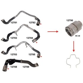 Resim TURBO BORUSU SEKMANI MASTER III MOVANO B II 2.3 CDTI RWD M9T 700 - M9T 702 144605171R 1446300Q2F 1446000Q3K GM 95519365 GM 95529993144603730R 14460466 