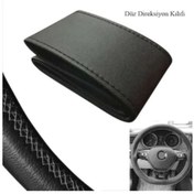 Resim Volkswagen Jetta 12 Ve Üzeri Uyumlu Deri Direksiyon Kılıfı Kaliteli Dikmeli Siyah 