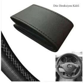 Resim Toyota Corolla 07-12 Uyumlu Deri Direksiyon Kılıfı Kaliteli Dikmeli Siyah 