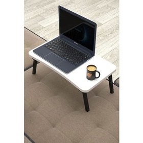 Resim Mobezzo Laptop Sehpası Seyyar Kahvaltı Masası Katlanır Çalışma Sehpası Beyaz 
