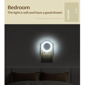 Resim Duvara Monte LED Gece Lambası, Alacakaranlık Sensörlü, 0.5W Duvar Fişli Gece Lambası, Koridor, Merdiven, Mutfak, Banyo Için, 6'lı Paket Yuvarlak Tasarım 