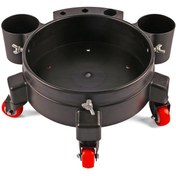 Resim Max Shine Maxshine Plastic Rolling Bucket Dolly-siyah 