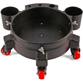 Resim Max Shine Maxshine Plastic Rolling Bucket Dolly-siyah 