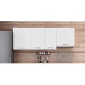 Resim Minar 205 Cm Mutfak Dolabı Beyaz 205-B4-Üst Modül Beyaz 