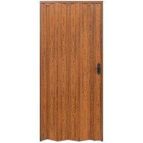 Resim Faran Dekorasyon 102 x 215 Ceviz Renk Camsız Pvc Akordiyon Katlanır Kapı - FRNAKMODEL-15 